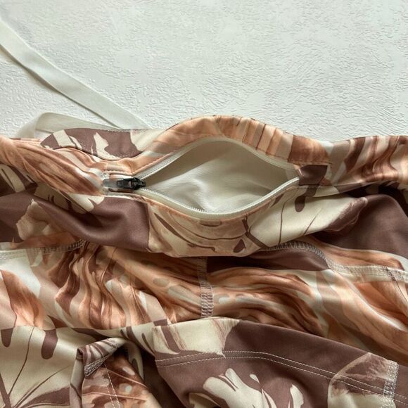 Nike Dri-Fit 3X Tropical Monstera Leaf Print Leggings | Neutral Peach Brown Acti - Picture 5 of 9